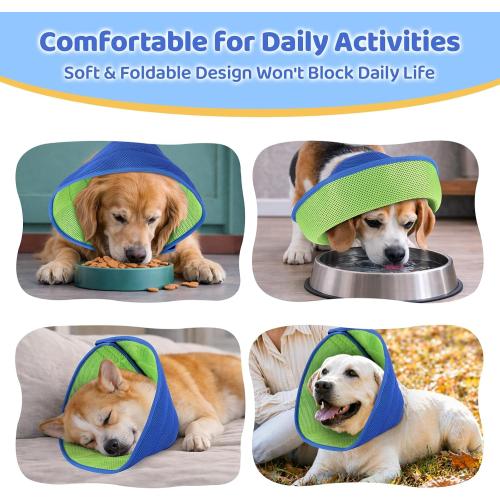 Soft Dog Cone Collar to Stop Licking After Surgery, Comfy Dog Cone Alternative for Large Medium Small Dogs/Cats, Adjustable Washable E-Collar for Spay Neuter Recovery and Neck Protection