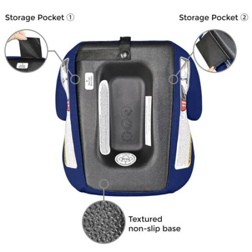Diono Solana Lite Backless Booster Car Seat 2 Pack for Kids, Lightweight Travel Booster Seat, Machine Washable Covers, Fits Children 40-100 lbs, Blue Surge