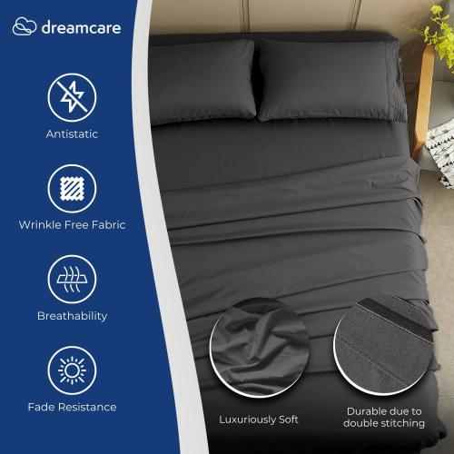 DREAMCARE Twin XL Sheets - 4pc Breathable Cooling Sheets Twin XL Sheet Sets