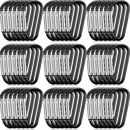 Shimeyao 180 Pcs Small Aluminum Clip Keychain Buckle Clip Bulk Mini Aluminum Ring Shape Small Lock Spring Snap Hook