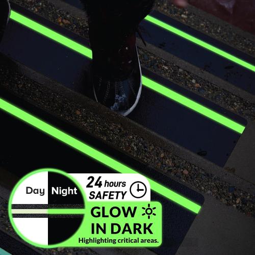 LifeGrip Anti Slip Traction Treads 4x28 5-Pack Glow in Dark Green Stripe