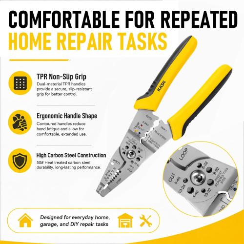 KATA Wire Stripper Cutter, 10-22 AWG Electrical Tool for General DIY Repair