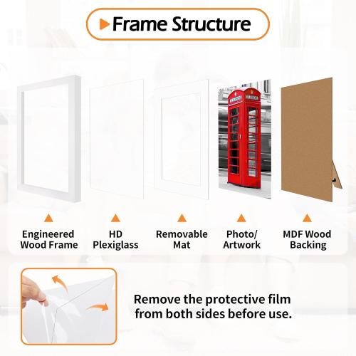picture frame , White Photo Frame for Tabletop or Wall Display, Display Pictures