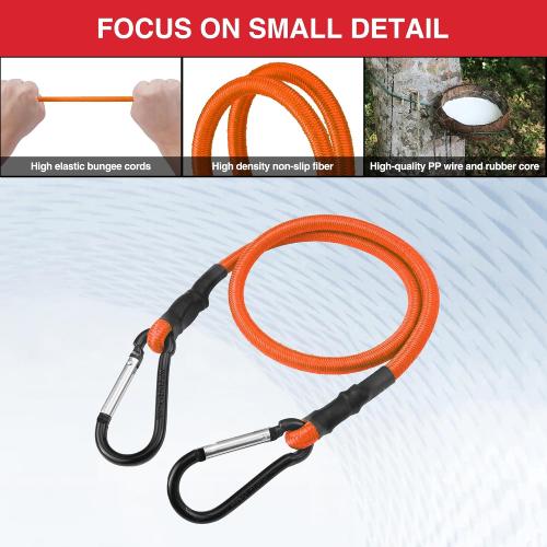 WORKPRO 24 Bungee Cords with Hooks, 4 Pack Heavy Duty Outdoor Bungee Strap