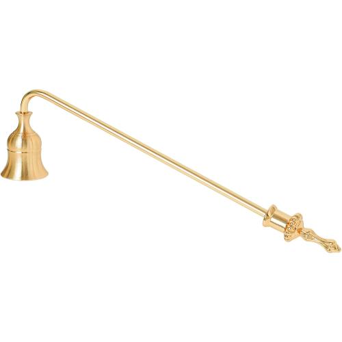 Candle Snuffer, 9-Inch Long Handle for Safe Flame Extinguishing, Smoke-Free & Splash-Free, Aluminum Metal Candle Wick Dipper & Extinguisher for Jar, Pillar, Scented Candles (Gold, 1 Pc)