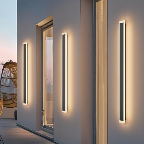 2 Pack 39.4In Long Outdoor LED Wall Light 3000K Modern Exterior Lighting Fixture Exterior Wall Sconce IP65 Waterproof for Garage House Porch