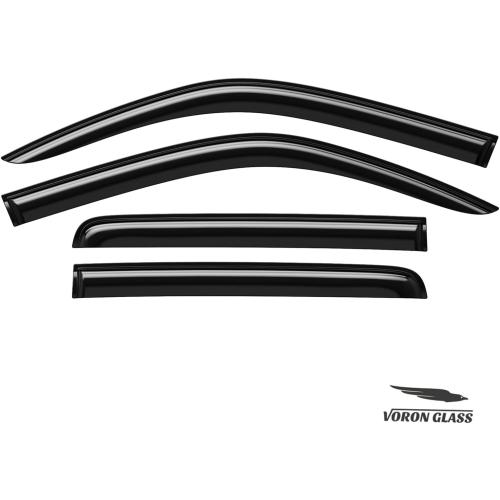Tape-on Extra Durable Rain Guards for Nissan Frontier 2022-2027 Crew Cab, Window Deflectors, Vent Window Visors, 4 Pieces - 100912