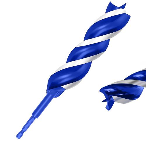 1-1/2 Inch Auger Drill Bit for Wood, 9 Long Carbon Steel Quick Change Hex Shank Wood Drill Bit for Hardwood, Softwood and Plastic (Blue)
