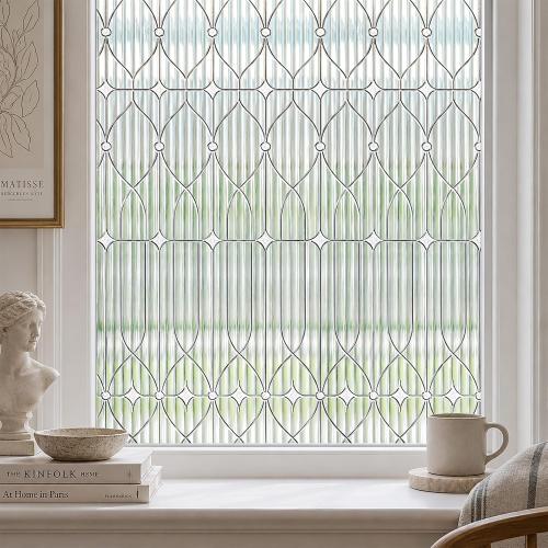 ADD.HERES Window Privacy Film, Glass Decorative Static Cling, 17.5 x 78.7