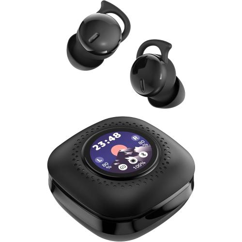 Sleep Headphones, Invisible Sleep Earbuds for Side Sleepers,Small Comfortable Fit Noise Blocking,Bluetooth 5.3 Wireless Earbuds with Smart Touch Screen Case, Ear Buds for Sleeping - Black