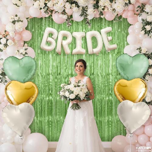 KatchOn Sage Green Bride Balloons Set 9Pcs, Bachelorette Party Decorations