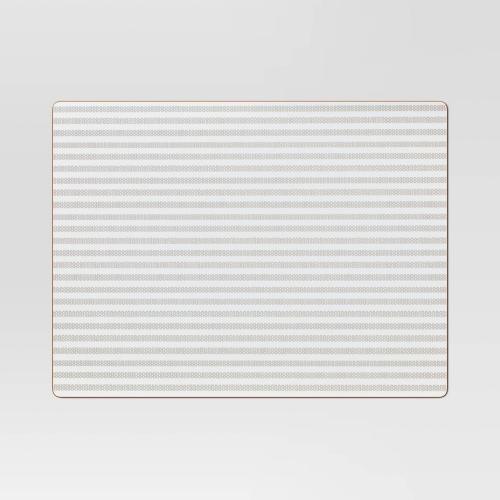 Cork Striped Placemat White - Threshold™: Geometric Rectangle for Kitchen Table, Traditional Decor, Spot Clean, 16x12