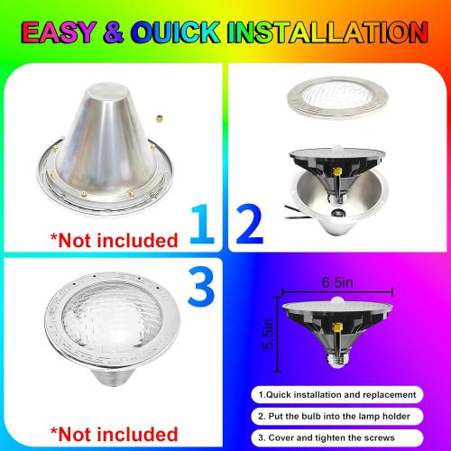 Pool Lights for Inground, LED Light Bulb for Above Ground Swimming Pool, 120V Spa Light Bulb E26 Base