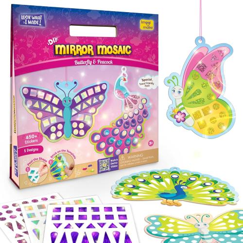 Imagimake Mirror Mosaic - Butterfly & Peacock, 5 Templates, 450  Stickers
