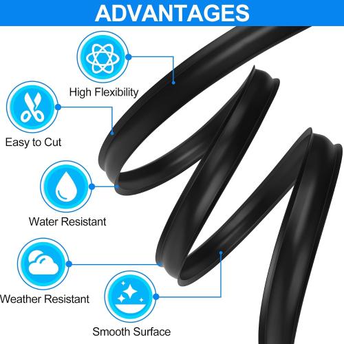 1 RV Trim Molding Insert, 100 FT Heavy Duty RV TPE Trim Molding Weather Stripping Exterior Replacement, Waterproof Screw Cover Corner for Camper Travel Trailer Boat Channel, Black