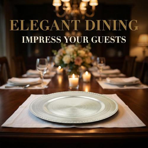 13 Silver Charger Plates 10 PACK,Silver Chargers for Weddings Christmas