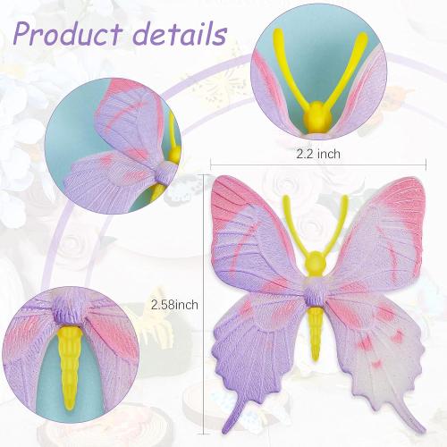 Canlierr 36 Pcs Plastic Butterflies Fake Butterflies Action Figures