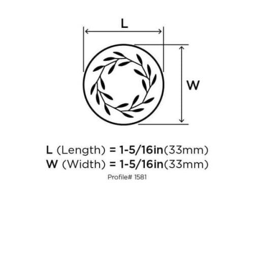 5pk Nature's Splendor 1-5/16 in. (33mm) Traditional Satin Nickel Round Cabinet Knob