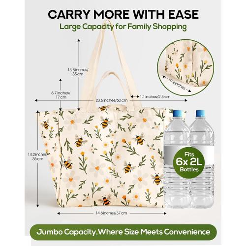 Miss Adola Extra Large Canvas Grocery Tote Bag