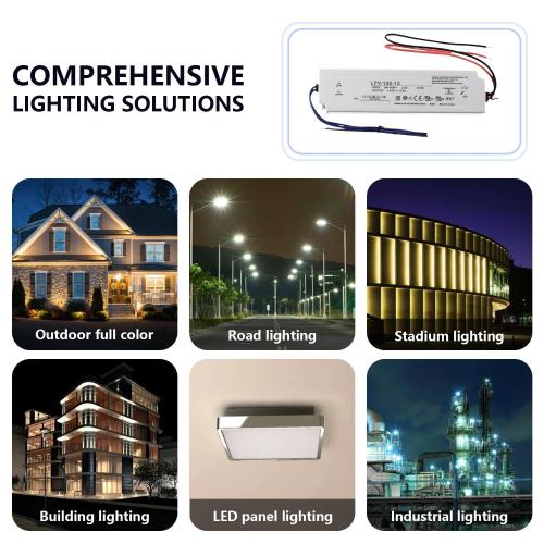 LPV-100-12 12V 8.5A 102W Switching Power Supply, IP67 Waterproof LED Driver for Outdoor Lighting/Industrial Equipment/Advertising Displays