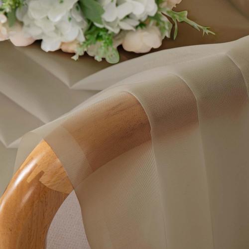 Taupe Sheer Curtains 84 Inches Long 2 Panels Set- Light Filtering Curtains for Bedroom, Soft Airy Voile Rod Pocket Living Room Window Drapes, 42Wx84L Inches, 2 PCS