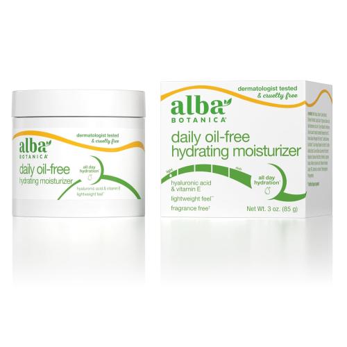 Alba Botanica Daily Oil Free Hydrating Moisturizer, with Hyaluronic Acid and Vitamin E, 3 Oz (Packaging May Vary)