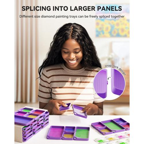 ARTDOT 10-Piece Interlocking Diamond Art Trays Kits for Adults, Stackable Diamond Painting Accessories and Tools