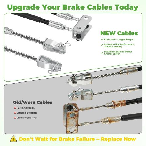 10L0L Golf Cart Brake Cable for EZGO TXT & Medalist 1994-up, Driver and Passenger Side, Replace OEM 70716-G03 70273-G03 70969-G03