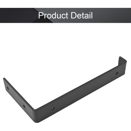 MroMax 1Pcs Wall Shelf Brackets  Heavy-Duty  Metal Shelf Supports L Corner Brace with Lip Black