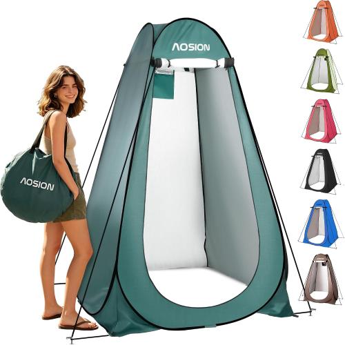 Pop Up Privacy Shower Tent, Portable Changing Dressing Room with Carry Bag, Waterproof Sun Shelter for Camping, Beach, Hiking & Outdoor Activities.COLOR BROWN ‼️