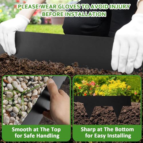 Hugeleaf Metal Landscape Edging, 6.5” H Metal Edging for Landscaping | with 11Pcs Stakes, 40” L Metal Garden Edging Pack of 10 ( 33 Feet Total Length)