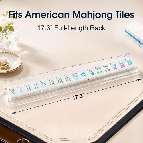 American Mahjong Racks with Pushers, Clear Acrylic Holders, 4-Pack