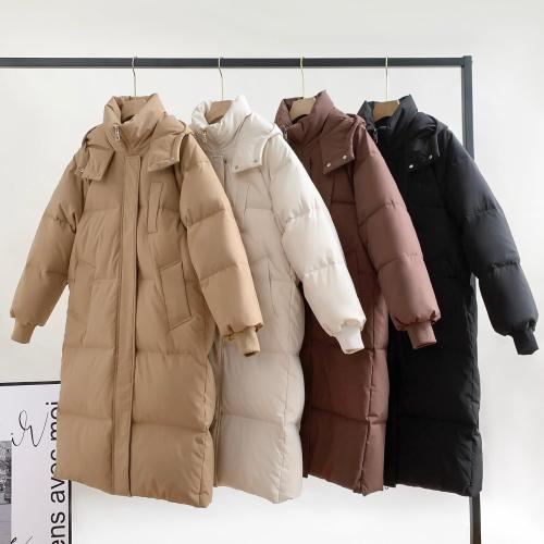Size Large Color Black Long Puffer Jacket for Women,2024 Thickened Winter Coat Hooded with Deep Pockets, Ladies Warm Winter Jacket
