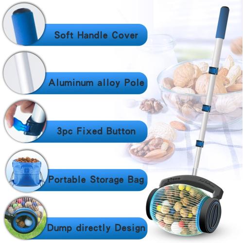 Zozen Nut Gatherer, Acorn Picker Upper, Side Opening Dump, 1 Gallon