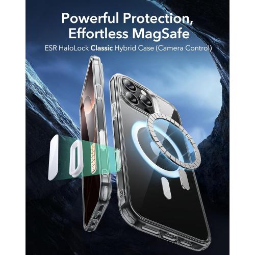 ESR for iPhone 16 Pro Case, Camera Control Cover, Compatible with MagSafe, Shockproof Military-Grade Protection, Magnetic Phone Case for iPhone 16 Pro, Classic Hybrid Case, Clear