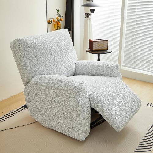 vctops Rustic Linen Look Recliner Chair Covers Washable, 4 Pieces Soft Chenille Recliner Cover, Anti Slip Stretch Couch Cover Sofa Slipcovers Furniture Protector for Dog,Kids (Light Grey,1 Seater)