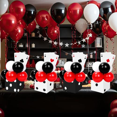 Hollowfly 54 Pcs Casino Party Decorations Dice Poker Game Night, Retro
