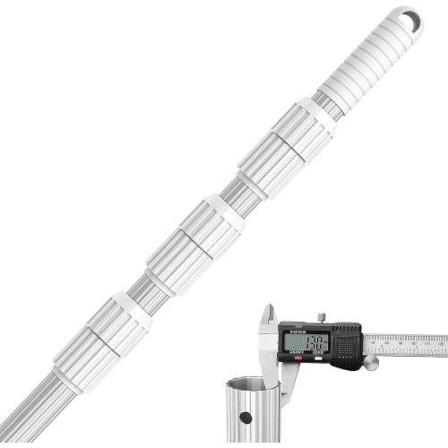 ARLBA Professional 16.5 Foot Swimming Pool Pole Telescopic，Heavy Duty Aluminum Extension Pole Thicken 1.30mm,Telescoping Pole Adjustable 6.5-16.5ft, Pool Cleaning Pole for Vacuum,Brush,Skimmer Net