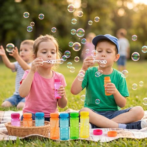 novelinks 12 Pack 4oz Big Bubble Bottles, Bubble Blowing Solution for Kids