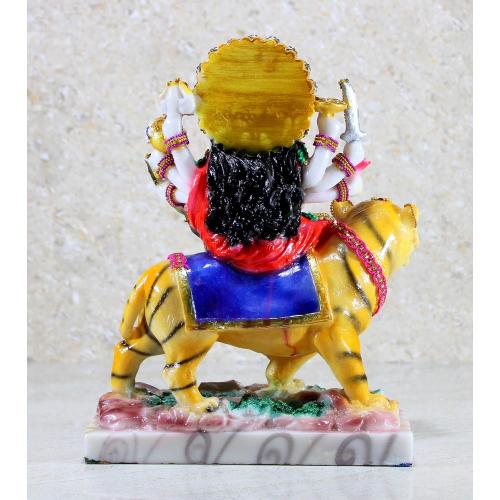 Esplanade Maa Durga MATA Rani Murti Idol Statue Sculpture for Home Mandir - Resin - 10 Inches - Multi