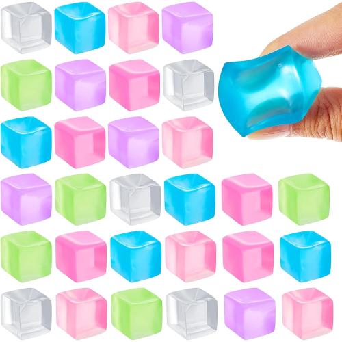 Poen 30 Pcs Mini Ice Cube Balls 0.98 Inch Fidget Toys