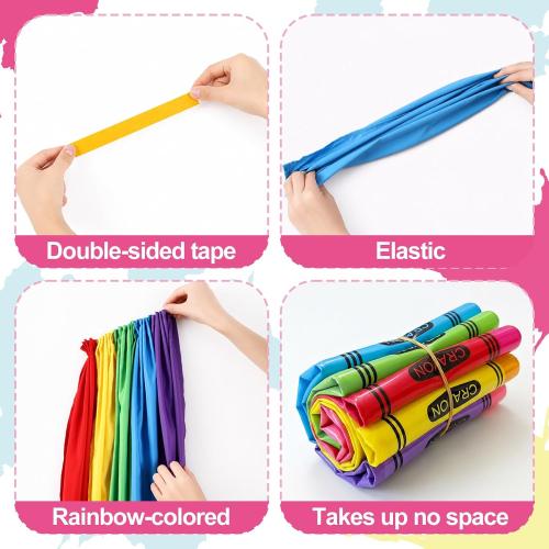 Back to School Giant Crayon Classroom Decor, Rainbow Wall Kit