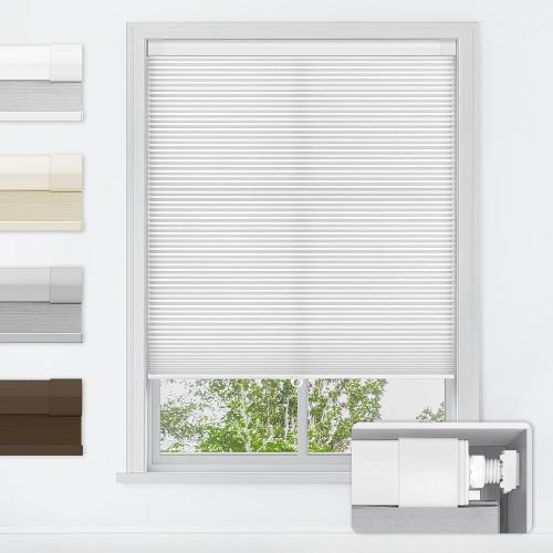 LazBlinds No Tools No Drill Cordless Cellular Shades, Light Filtering Honeycomb Shades for Home, Thermal Insulation Blinds for Windows, 36 W x 72 H, White