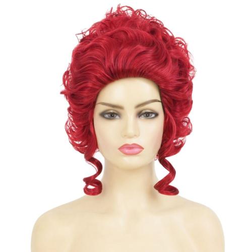 Red Curly Wigs for Women 18th Century Short Hair Wigs Women Halloween Cosplay Wigs Ladies Halloween Party Cosplay Dress Costume Wig