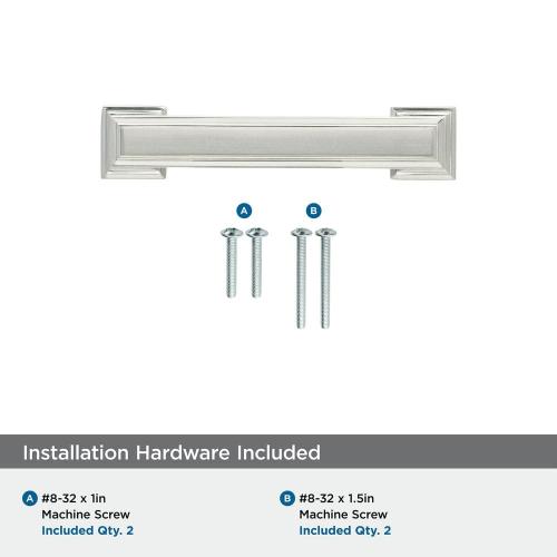Appoint 3 in. (76mm) Traditional Satin Nickel Bar Cabinet Pull