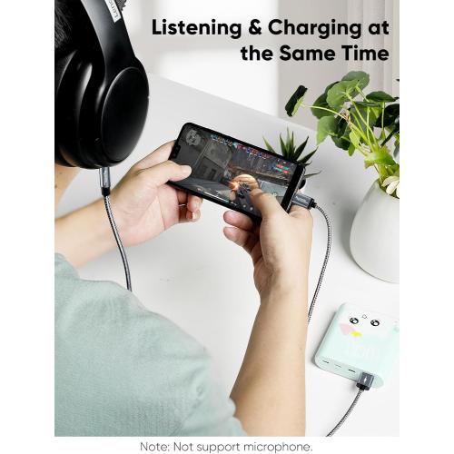 CableCreation USB C to 3.5mm Audio Cable with USB Charging Car Aux Cable