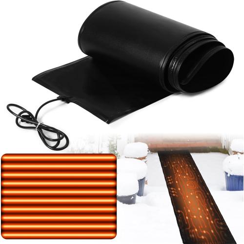 Baquler 1 Piece 13In x 25Ft Heated Snow Melting Mat for Roof, Driveways, and Walkways – Waterproof, Anti-Slip, Energy Efficient, Outdoor Electric Snow Removal Mat
