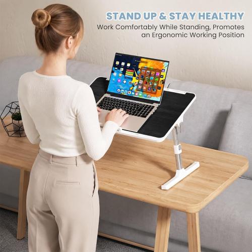 Adjustable Lap Desk, Foldable Laptop Desk for Bed,  Lap Table Black