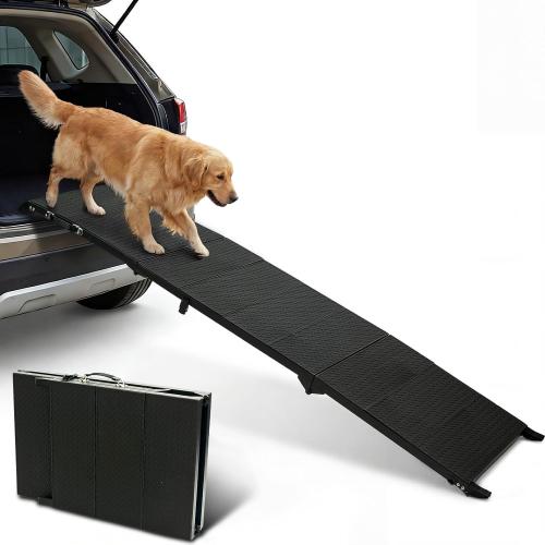 71 Long Dog Ramp for Car, Folding Pet Ramps for Large Dogs with Non-Slip Surface,Portable Dog Car Ramp for Car SUV & Truck Up to 350LBS