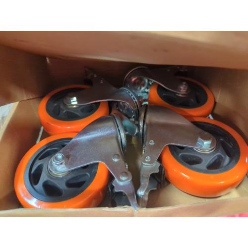 Set of 8 W B D WEIBIDA Stem Caster Wheels 2 Inch with Dual Locking, Heavy Duty Threaded Stem Casters UNC 1/2-13 x 1, No Noise Swivel Casters, Set of 8 Caster Wheels for Cart, Furniture